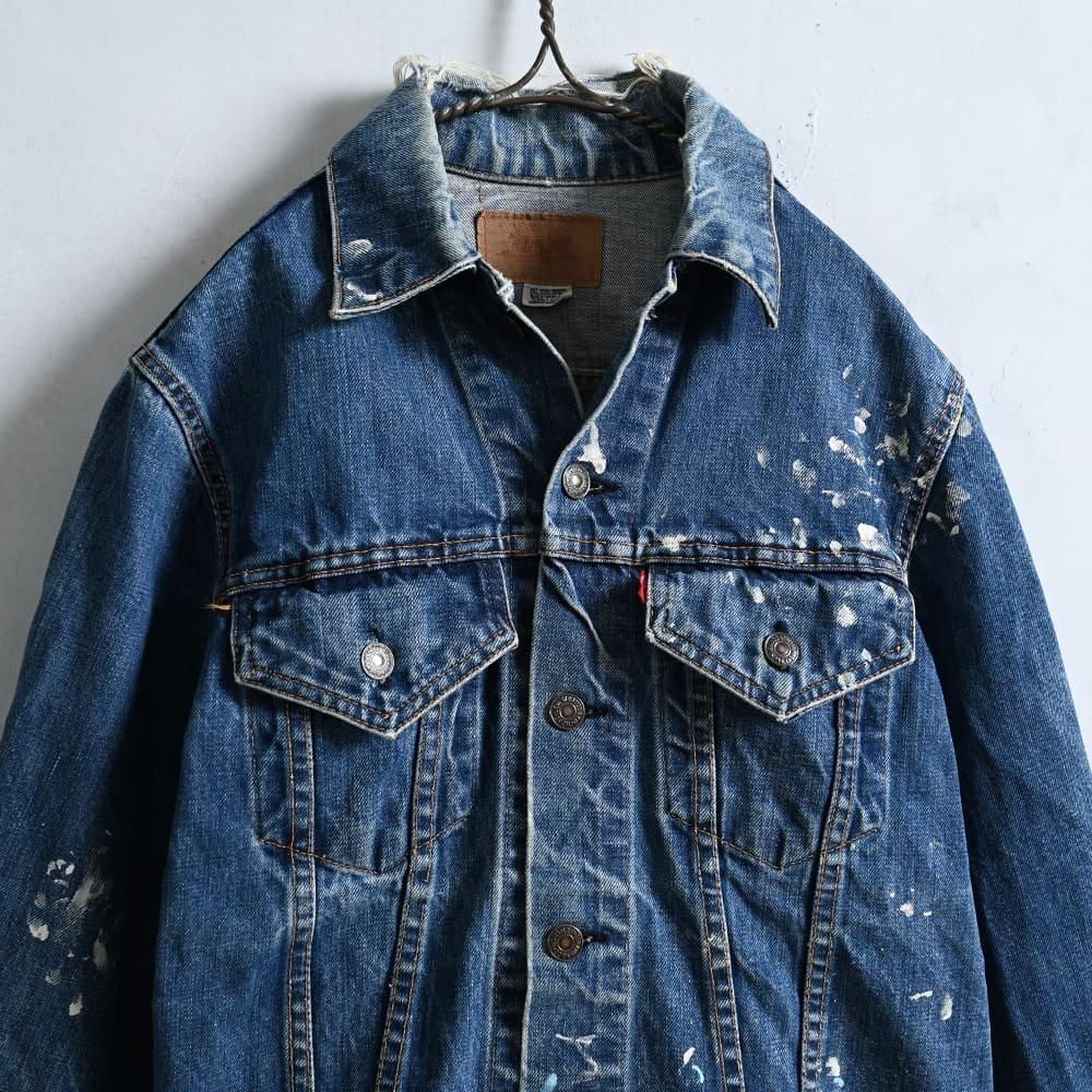 LEVI'S 70505-0217 BIGE DENIM JACKET with PAINT - 古着屋