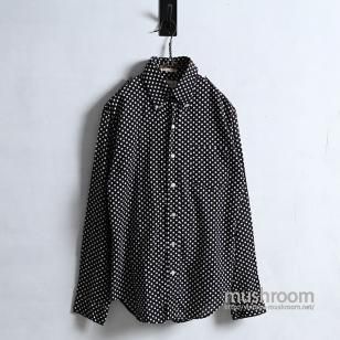 CAMPUS BLK&WHITE POLKA DOT L/S BD SHIRT1960'S/MEDIUM