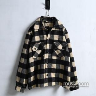 WEATHER WISE WHTBLK PLAID CPO WOOL SHIRT1950'S/GOOD CONDITION