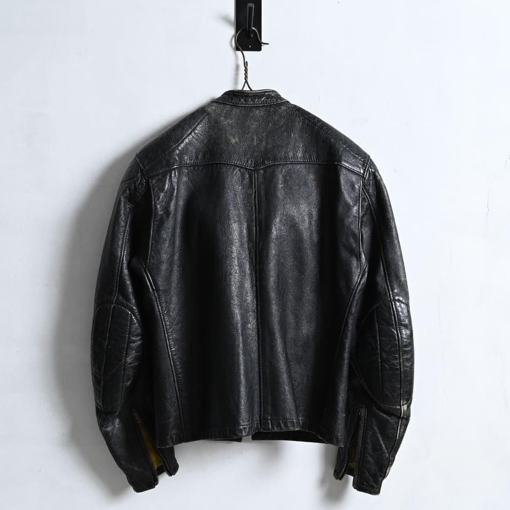 BATES CAFE RACER LEATHER JACKET（SZ 42/BLACK） - 古着屋