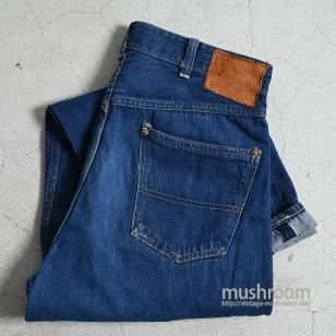 FOREMOST 5-POCKET JEANS with LEATHER PATCH1940'S/DARK COLOR