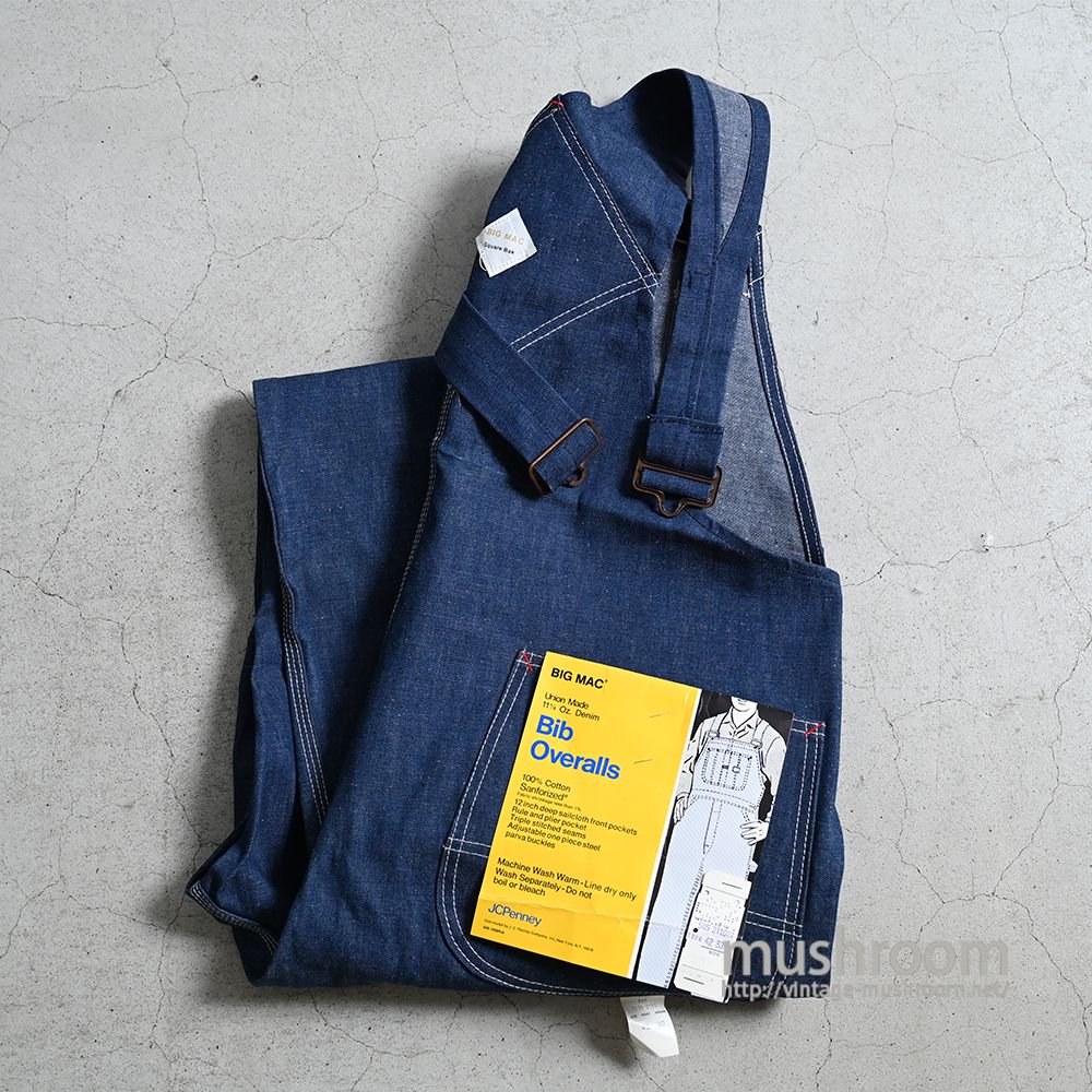 BIG MAC DENIM BIB OVERALLS1970'S/DEADSTOCK/W42L30