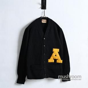 RUBGY BLACK LETTERMAN CARDIGAN1950'S/GOOD CONDTION