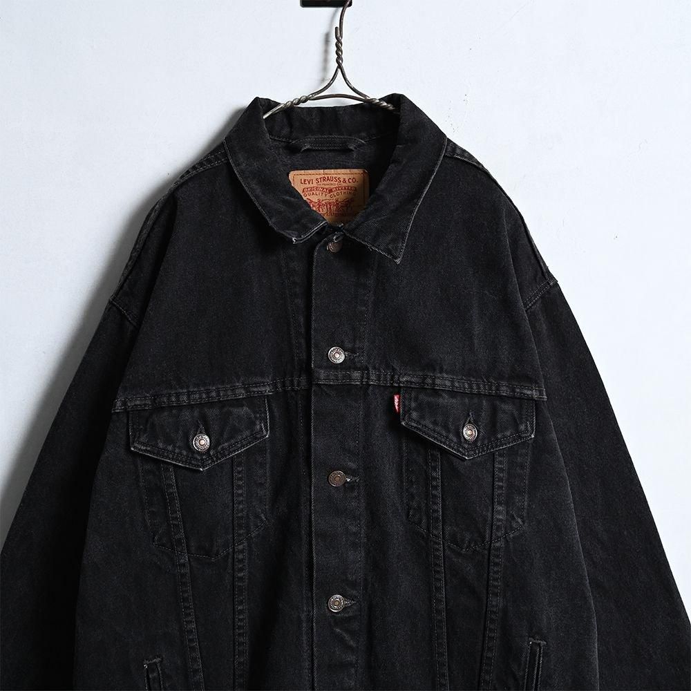 激レア個体 ビッグサイズ 90s LEVI'S ブラックデニムジャケット 古着 90s USA製 Levi's 70507-4159 デカタグ サルファ ブラック デニム