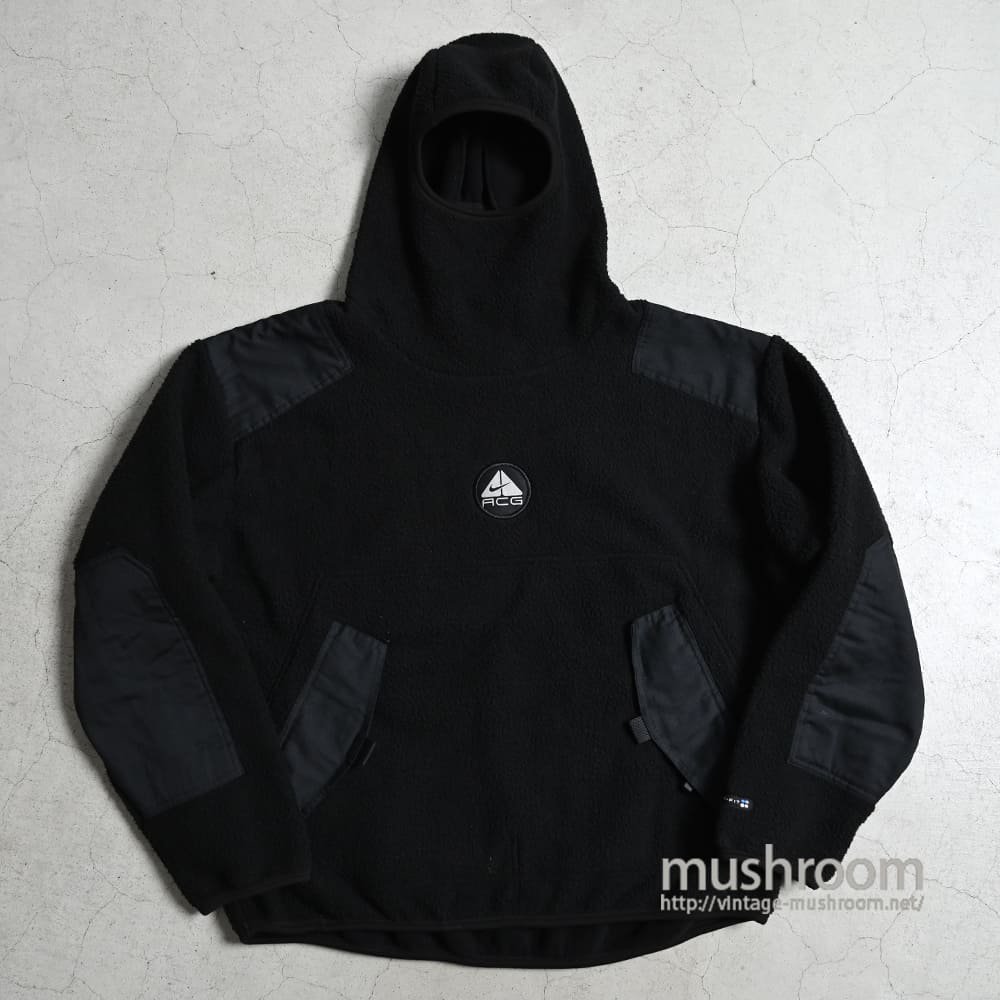 NIKE ACG BALACLAVA SHERPA FLEECE HOODY（1990'S/BLACK/MEDIUM） - 古着屋 ｜  mushroom(マッシュルーム)　ヴィンテージクロージングストア