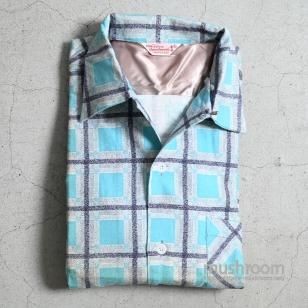 Sportswear PLAID PRINT FLANNEL SHIRT1950'S/DEADSTOCK/LARGE
