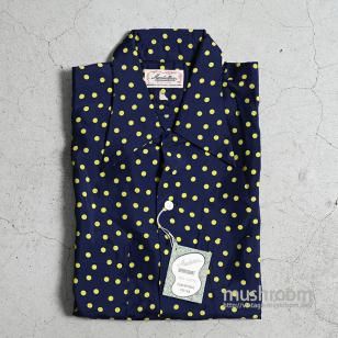 Manhattan S/S POLKA DOT RAYON SHIRT1940'S/DEADSTOCK/MEDIUM