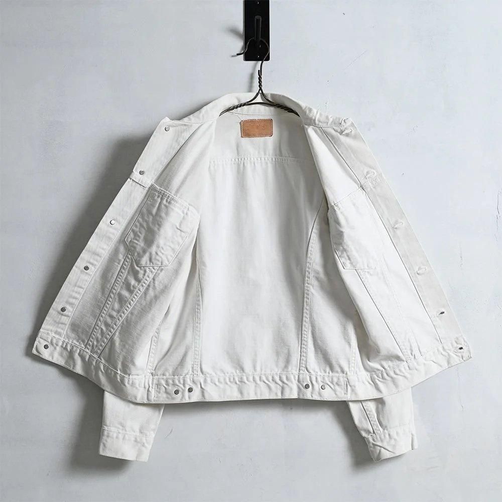 LEVI'S 70505-1051 BIGE WHITE DENIM JACKET(SZ 38/GOOD LEVI'S 70505-1051 BIGE WHITE DENIM JACKET(SZ 38/GOOD