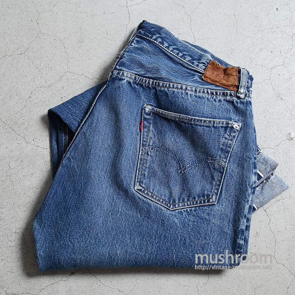 LEVI'S 501XX JEANS with LEATHER PATCH1950'S/GOOD INDIGO