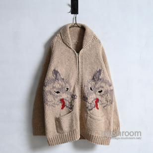 OLD WOLF PATTERN COWICHAN JACKETUNUSUAL/GOOD CONDITION