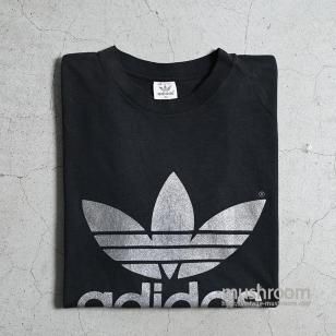 OLD adidas T-SHIRT1980'S/BLACK BODY/X-LARGE