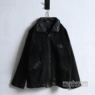adidas BLACK LEATHER TRACK JACKETGOOD CONDITION