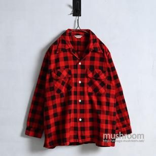 FLEETLINE L/S PLAID PRINT FLANNEL SHIRT1950'S/MINT CONDITION/MEDIUM