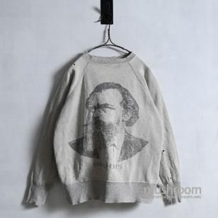 BRAHMS WATER PRINT SWEAT SHIRT1960'S/AMAZING DAMAGE