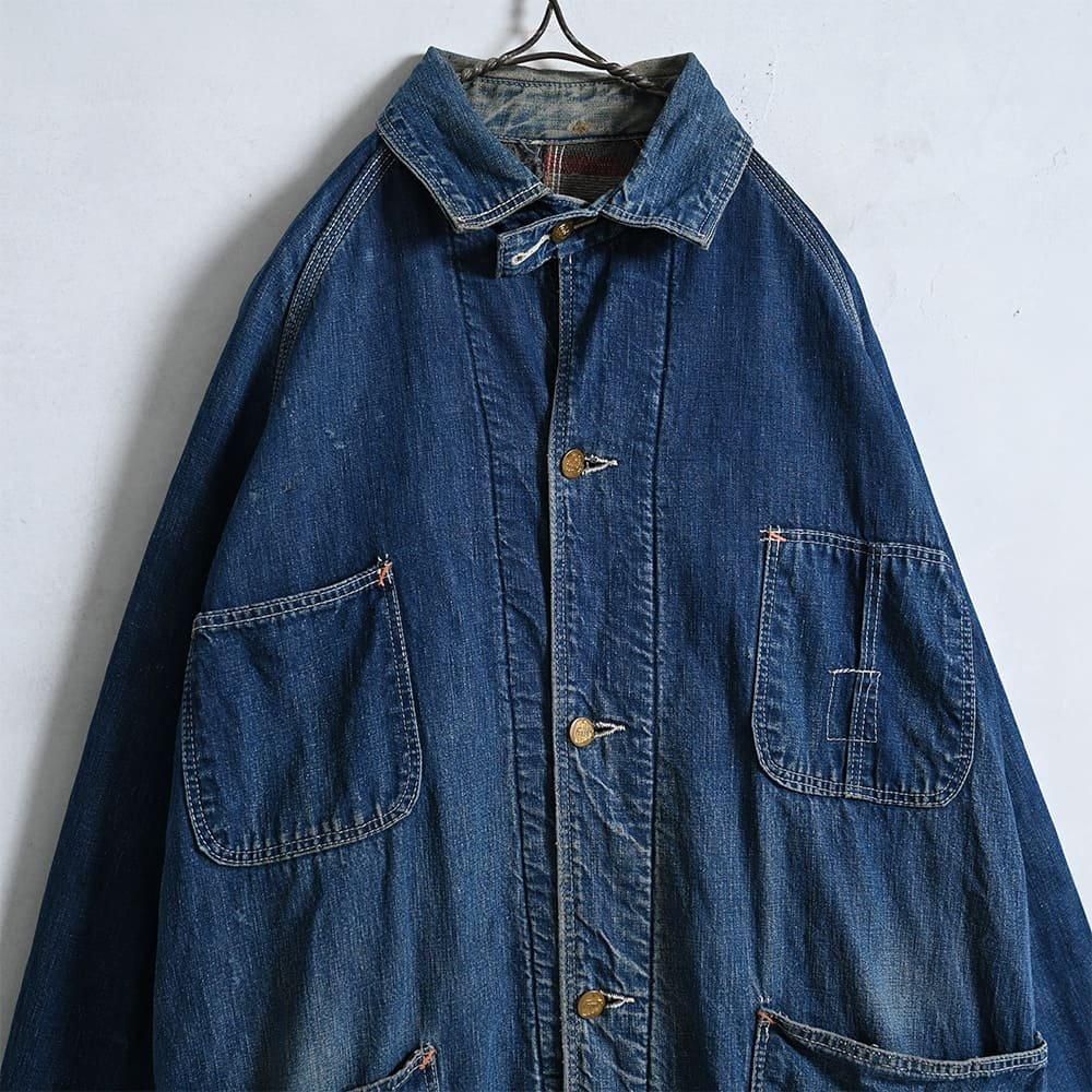 FLINT DENIM COVERALL with CHINSTRAP & BLANKET（1930'S/GOOD