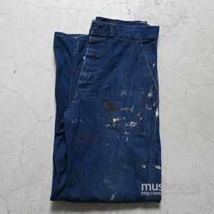 WW2 U.S.NAVY DUNGAREE DENIM TROUSERS with PAINTMETAL BUTTON/DARK COLOR