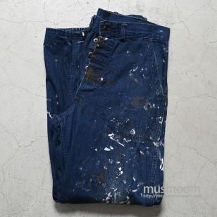 WW2 U.S.NAVY DUNGAREE DENIM TROUSERS with PAINTMETAL BUTTON/DARK COLOR