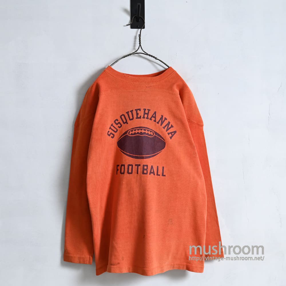 CHAMPION FOOTBALL T-SHIRT with ELBOW PATCH1940'S/BIG SIZE