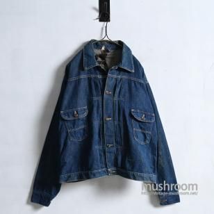 COWHIDE 2-POCKET DENIM JACKET with LEATHER PATCH1940'S/BIG SIZE