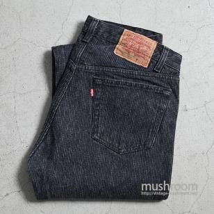 LEVI'S 501-0619 STRIPED BLACK JEANS'85/ALMOST DEADSTOCK/W33L32