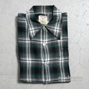 AMERICAN CASUALS SHADOW PLAID RAYON SHIRTDEADSTOCK/LARGE