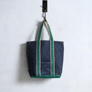 L.L.BEAN NVYGRN DELUXE TOTE1980'S/LONG TYPE/GOOD FADE