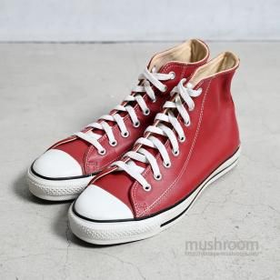 CONVERSE ALL STAR HI RED LEATHER SHOES1990'S/DEADSTOCK/US 8