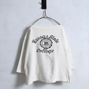CHAMPION BOAT-NECK SWEAT SHIRT with BACK PRINT1950'S/X-LARGE
