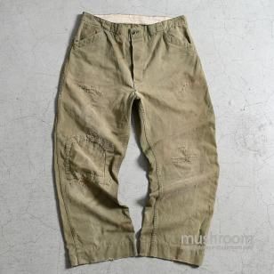 FINCK'S COTTON TWILL PAINTER PANTSAround 1940'S/AMAZING DAMAGE & REPAIR