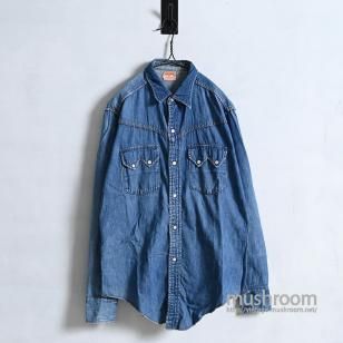 LONGHORN DENIM WESTERN SHIRTAround 1950'S/GOOD INDIGO