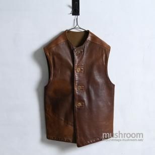 WW2 BRITISH ARMY JERKIN LEATHER VESTSZ 1/GOOD CONDITION