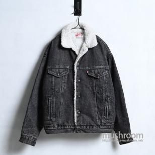 LEVI'S BLACK DENIM BOA JACKET1990'S/VERY GOOD CONDITION/LARGE