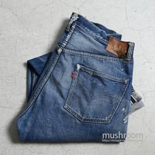 LEVI'S 501XX JEANS with LEATHER PATCH1950'S/AMAZING PAINT & REPAIR