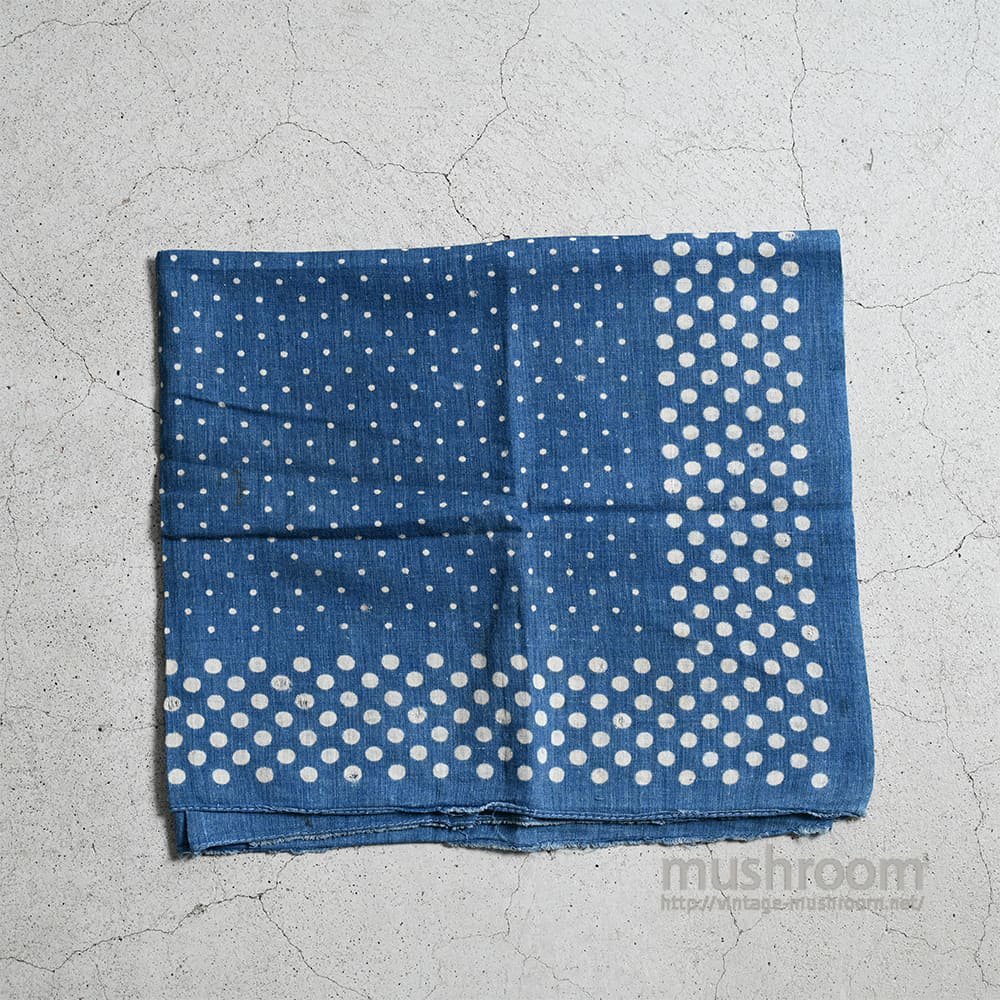 OLD POLKA DOT PATTERN INDIGO BANDANAAround 1910'S-1920'S