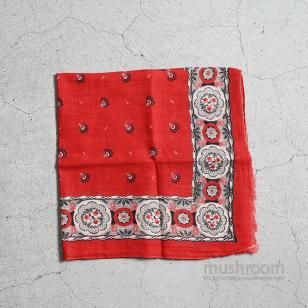 OLD TURKEY RED BANDANA1900'S-1910'S/ALMOST DEADSTOCK