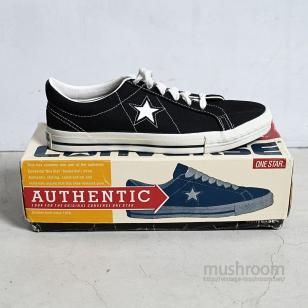 CONVERSE ONE-STAR LO BLACK CANVAS SHOES1990'S/SZ 10/DEADSTOCK