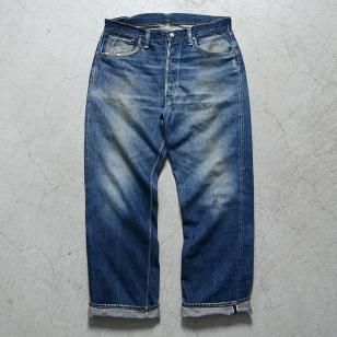 LEVI'S 501XX JEANS with LEATHER PATCH1950'S/GOLDEN SIZE/GOOD INDIGO