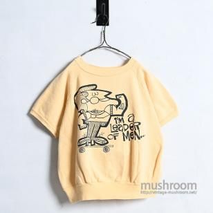 OLD PRINT S/S SWEAT SHIRT1960'S/GOOD CONDITION