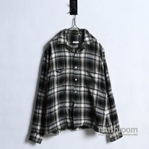 BRENT SHADOW PLAID RAYON BOX SHIRT1960'S/LARGE/GOOD CONDITION