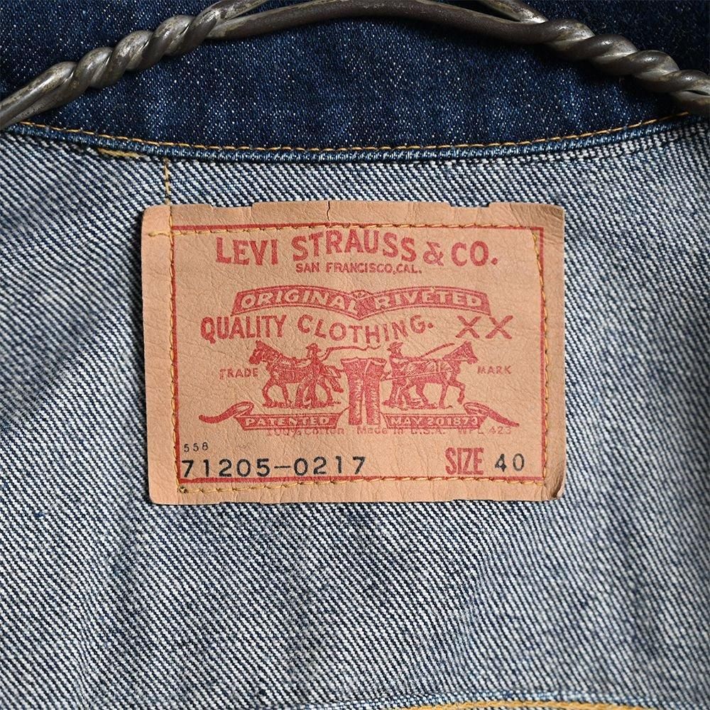 LEVI'S 71205 558 W/NAME BIGE DENIM JACKET（VERY GOOD