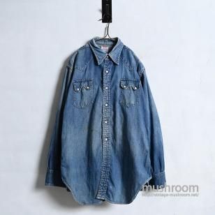 LEVI'S DENIM FAMILY DENIM WESTERN SHIRT1950'S/BIG SIZE
