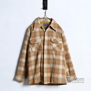 PENDLETON SHADOW PLAID L/S WOOL SHIRT1970'S/GOOD CONDITION/MEDIUM