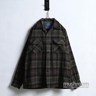 PENDLETON PLAID L/S WOOL SHIRT1960'S/MINT CONDITION/MEDIUM