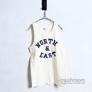 CHAMPION NORTH & FAST FLOCK PRINT TANK TOP1940'S/BIG RUNNING TAG/DEADSTOCK