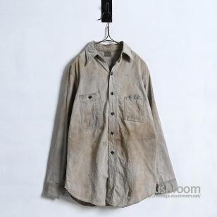 BIG YANK GRAY CHAMBRAY WORK SHIRTMOUNTAIN POCKET/AMAZING REPAIR