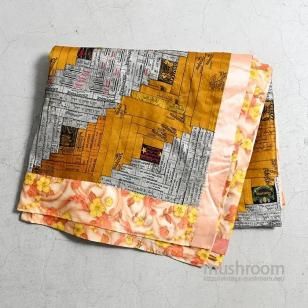 BRAND TAG CRAZY PATCHWORK BLANKET1930's/VERY GOOD CONDITION