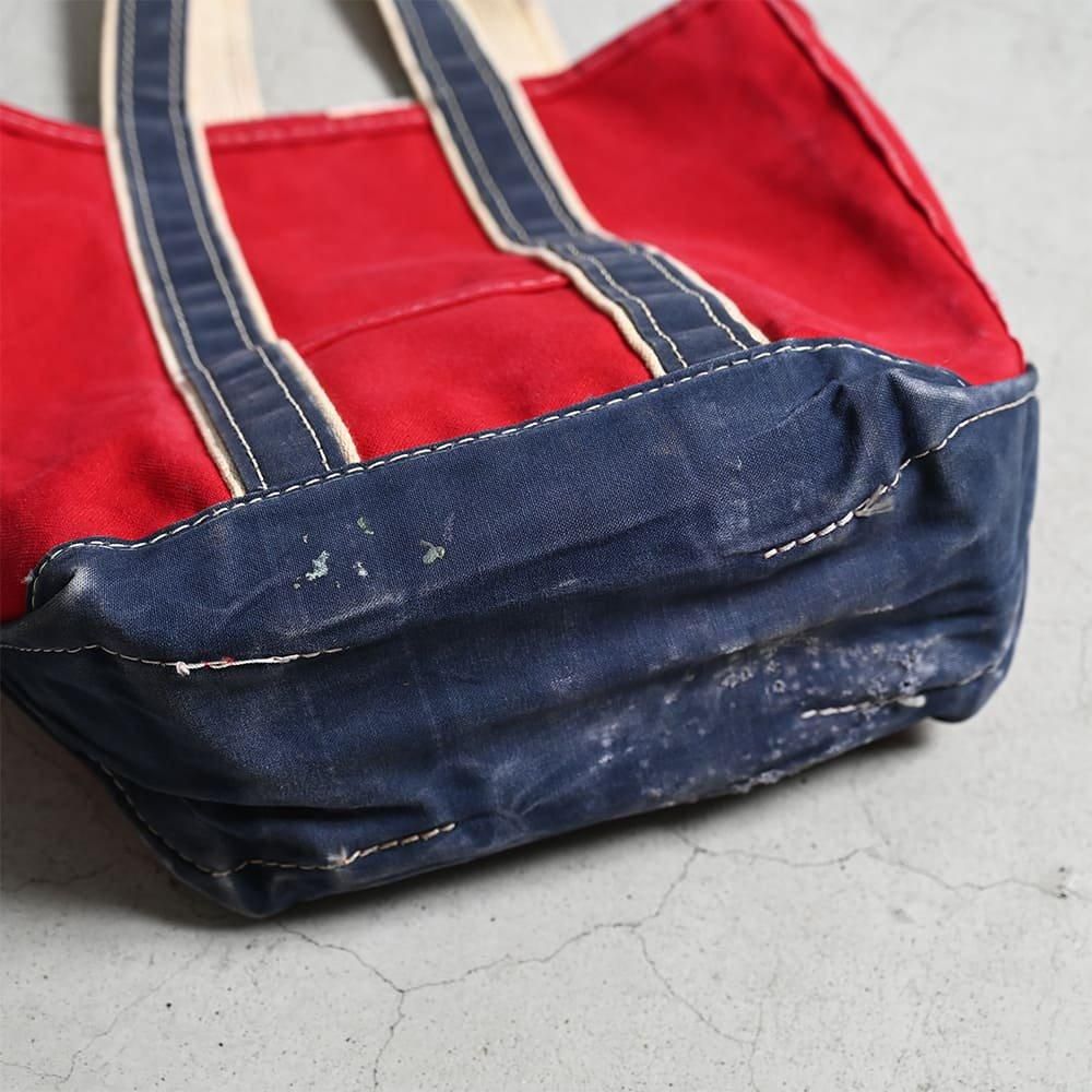 L.L.BEAN RED×NVY DELUXE TOTE（1980'S/LONG TYPE/GOOD