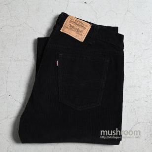 LEVI'S 521-0558 BLACK CORDUROY PANTS1980'S/DEADSTOCK/W38L30