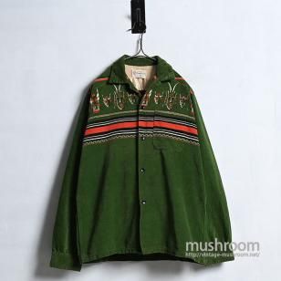 TOWNCRAFT PRINT CORDUROY SHIRT1950'S/MEDIUM/GOOD CONDITION