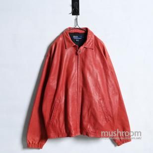 Polo by Ralph Lauren LEATHER JACKET with CHINSTRAPGOOD CONDITION/LARGE